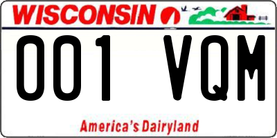 WI license plate 001VQM