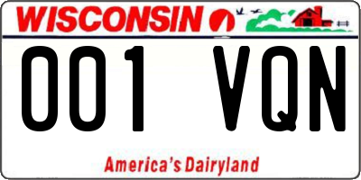 WI license plate 001VQN
