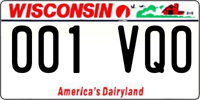 WI license plate 001VQO