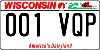 WI license plate 001VQP