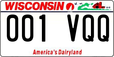WI license plate 001VQQ