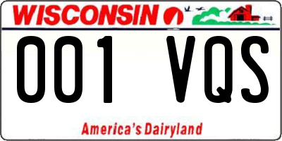WI license plate 001VQS