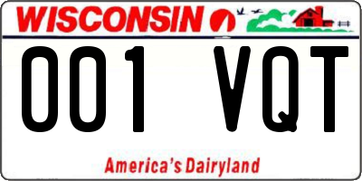 WI license plate 001VQT