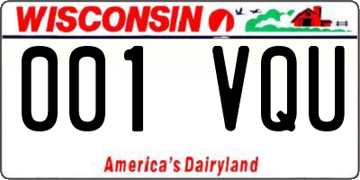 WI license plate 001VQU