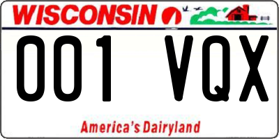 WI license plate 001VQX