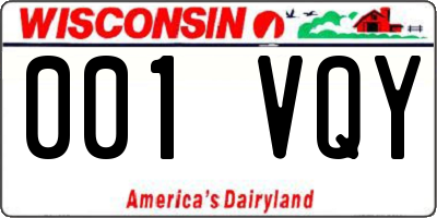 WI license plate 001VQY