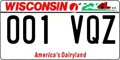 WI license plate 001VQZ