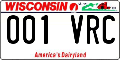 WI license plate 001VRC
