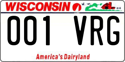 WI license plate 001VRG