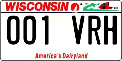 WI license plate 001VRH