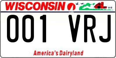 WI license plate 001VRJ