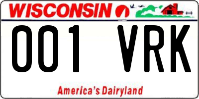 WI license plate 001VRK