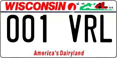 WI license plate 001VRL