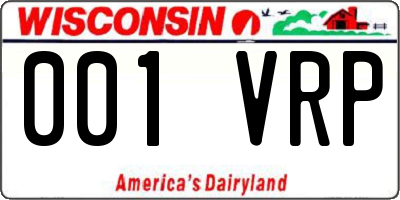 WI license plate 001VRP