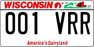 WI license plate 001VRR