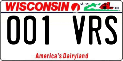 WI license plate 001VRS