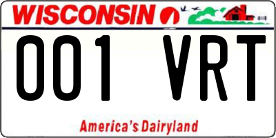 WI license plate 001VRT