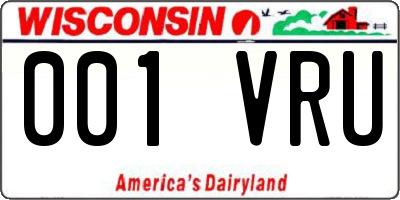WI license plate 001VRU
