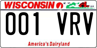 WI license plate 001VRV