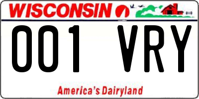 WI license plate 001VRY