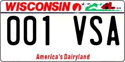 WI license plate 001VSA