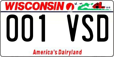 WI license plate 001VSD