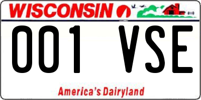 WI license plate 001VSE