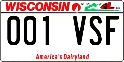 WI license plate 001VSF