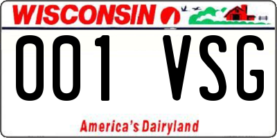 WI license plate 001VSG