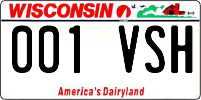 WI license plate 001VSH