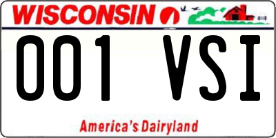 WI license plate 001VSI