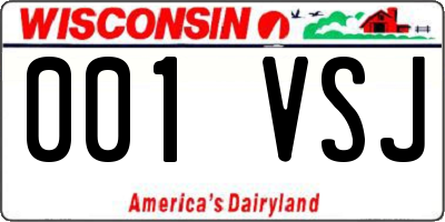 WI license plate 001VSJ
