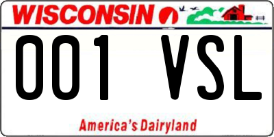 WI license plate 001VSL