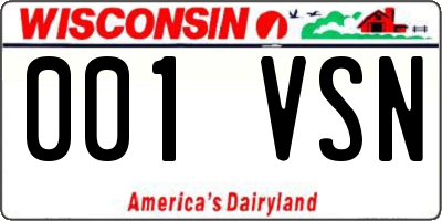 WI license plate 001VSN