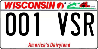 WI license plate 001VSR