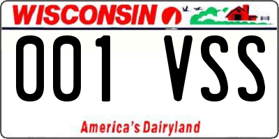 WI license plate 001VSS
