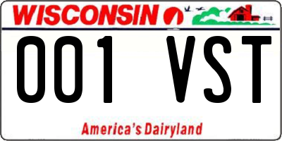WI license plate 001VST