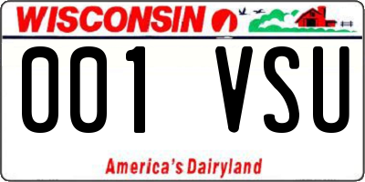 WI license plate 001VSU