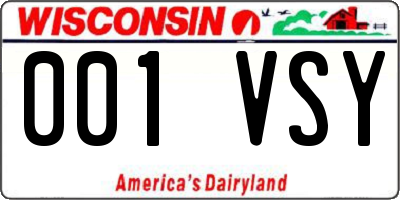 WI license plate 001VSY