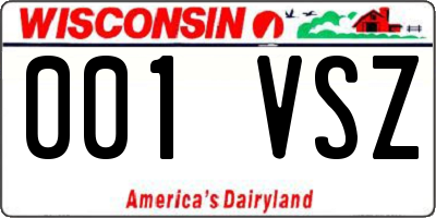 WI license plate 001VSZ