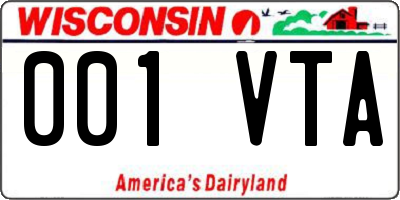 WI license plate 001VTA