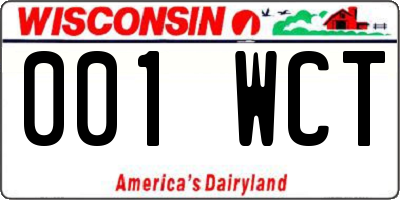 WI license plate 001WCT