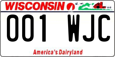 WI license plate 001WJC