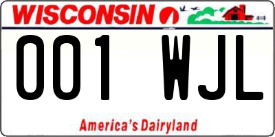 WI license plate 001WJL