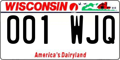 WI license plate 001WJQ
