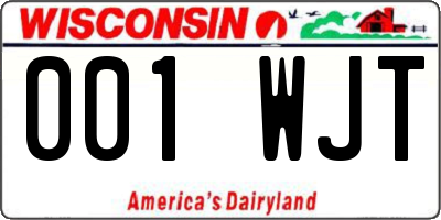 WI license plate 001WJT
