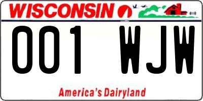 WI license plate 001WJW