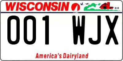 WI license plate 001WJX