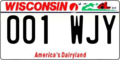 WI license plate 001WJY