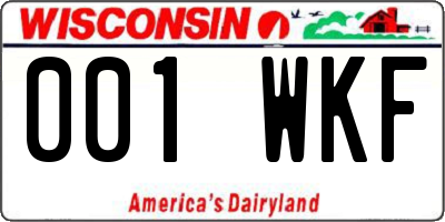 WI license plate 001WKF